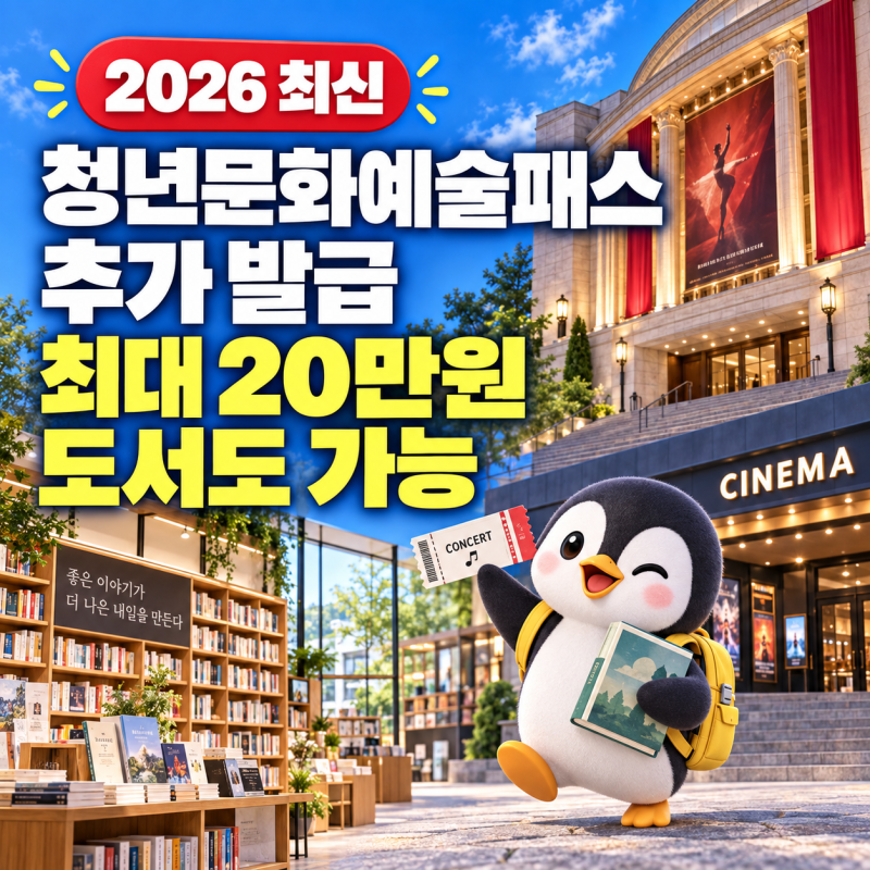 2026 청년문화예술패스 추가 발급 신청, 2006·2007년생 최대 20만원 지원