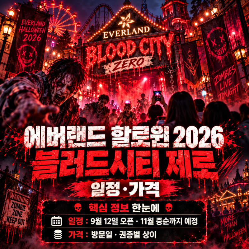 에버랜드 할로윈 2026 블러드시티 제로｜기간·좀비 공연·가격·이용·테마 총정리
