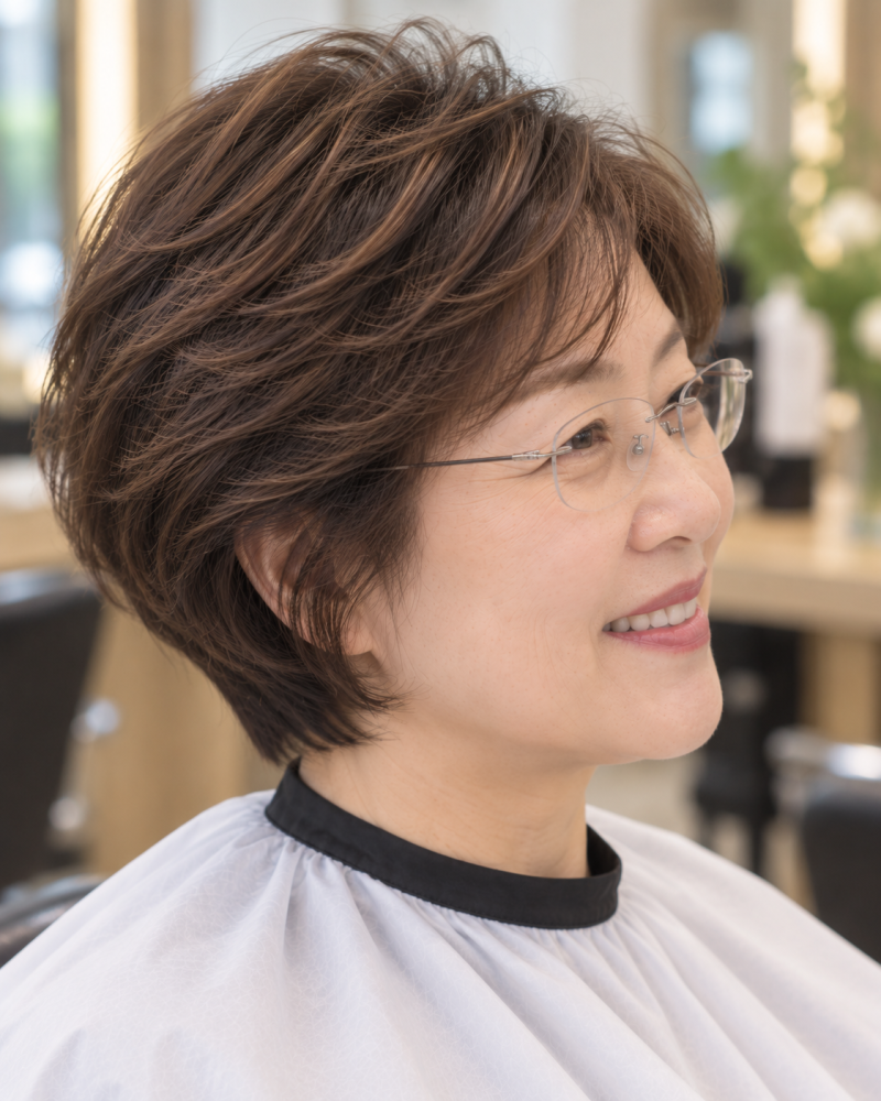 50~60대 단발, 숱이 줄었다고 더 가볍게 자르면 안 되는 이유