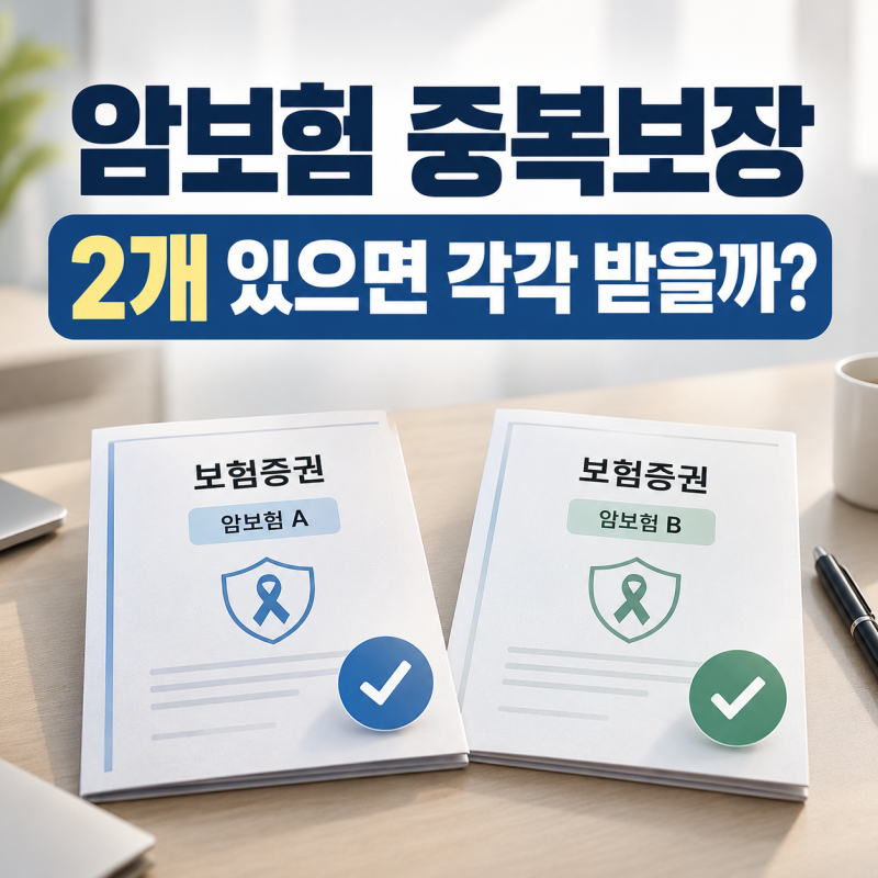 암보험 중복보장, 2개 있으면 각각 받을까?