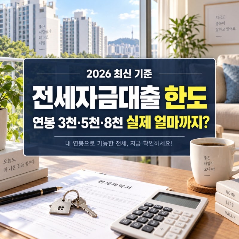 전세자금대출 한도, 연소득별로 실제 얼마까지 나올까? 2026 기준 정리