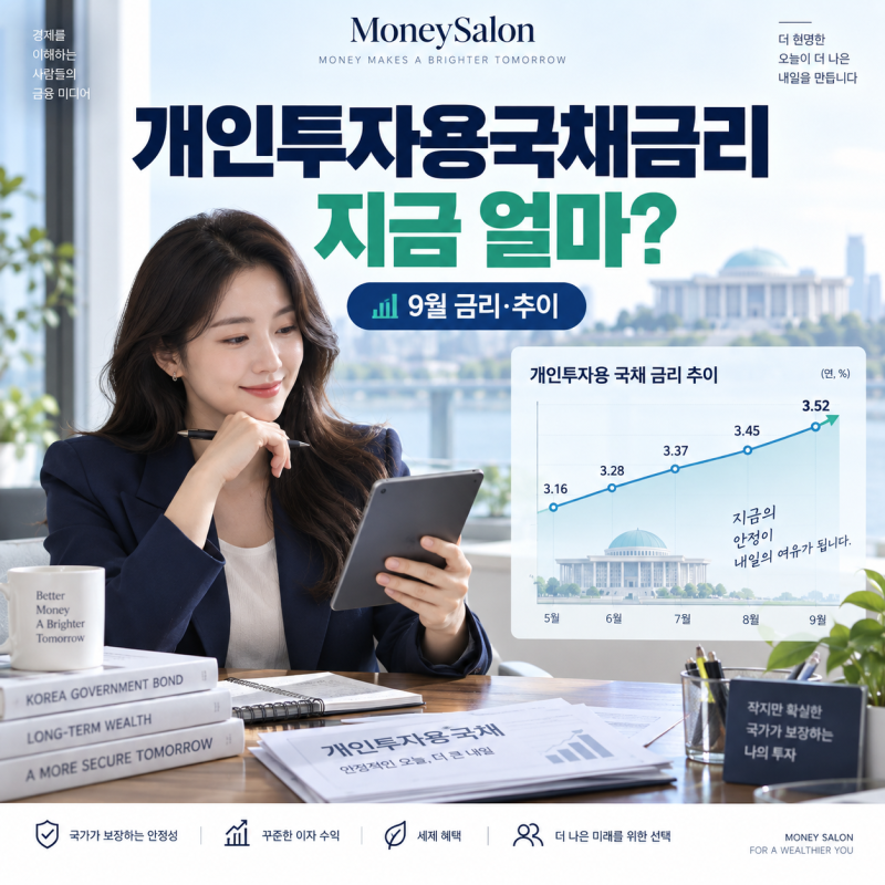 개인투자용국채금리, 9월엔 얼마일까? 7·8·9월 금리추이 비교