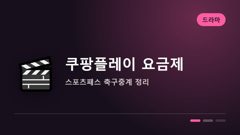 쿠팡플레이 스포츠 패스 요금제, 축구 중계 총정리
