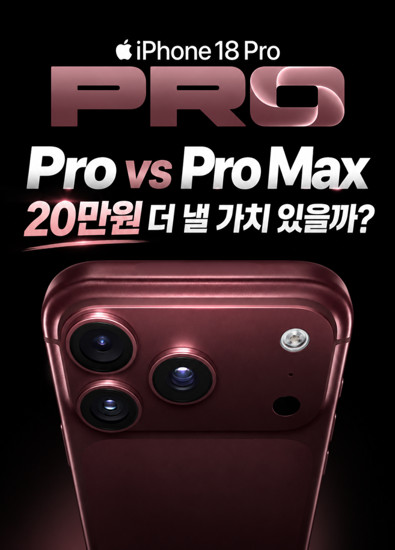 아이폰 18 프로 vs 프로맥스 차이, 20만 원 더 주고 큰 모델 살 필요 있을까?