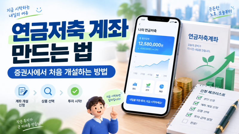 연금저축 계좌 만드는 법, 증권사에서 처음 개설하는 방법