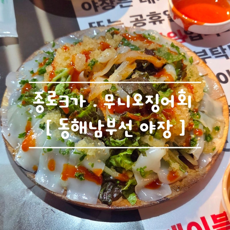 종로3가역 야장 맛집 [ 동해남부선 종로점 ] 무늬오징어 feat. 강남 맛짱조개 스타일