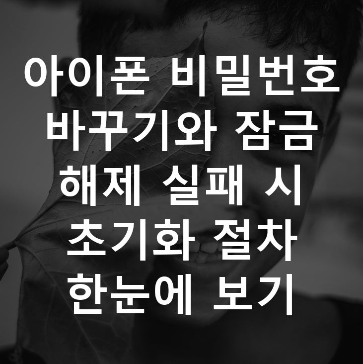 아이폰 비밀번호 바꾸기와 잠금 해제 실패 시 초기화 절차 한눈에 보기