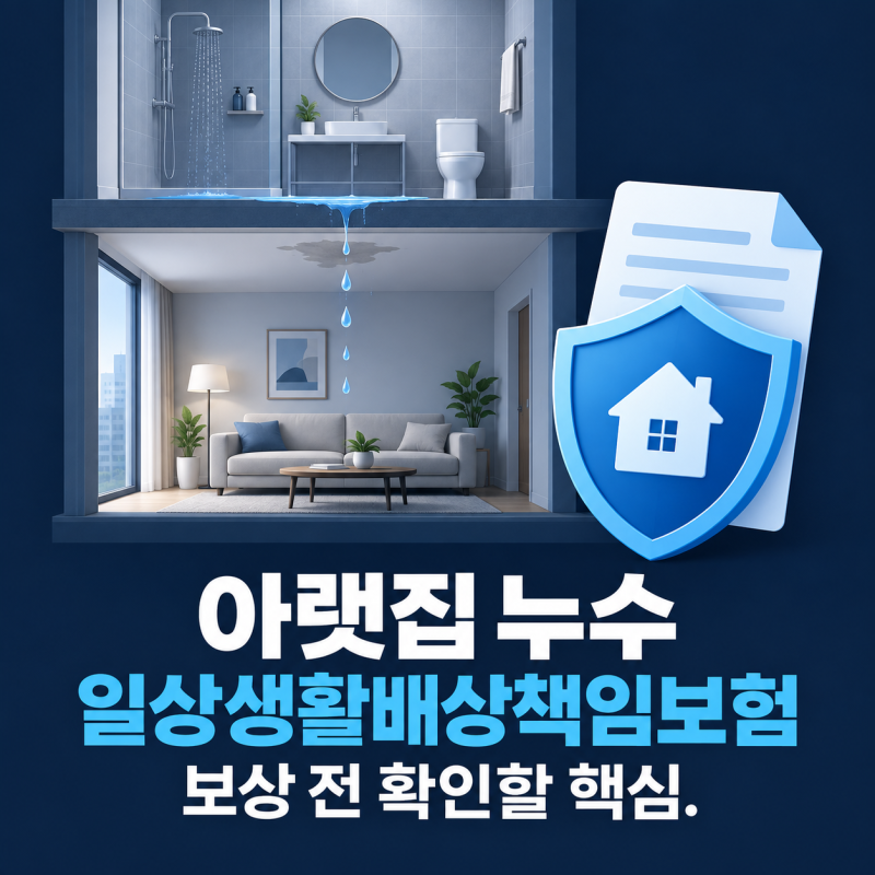 아랫집 누수, 일상생활배상책임보험으로 보상받을 수 있을까요?
