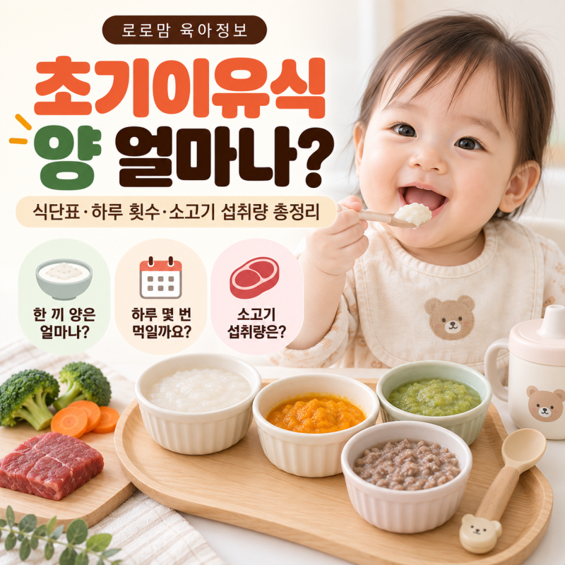 초기이유식 양 얼마나? 식단표 횟수 소고기 섭취량 총정리