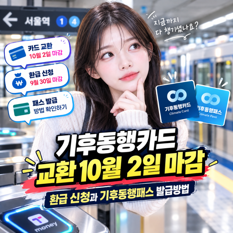 기후동행카드 교환 10월 2일 마감, 환급 신청과 기후동행패스 발급 방법