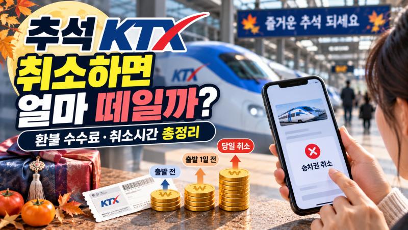 추석 KTX 취소하면 얼마 떼일까?｜환불 수수료·취소시간 총정리