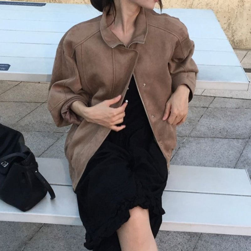 (반응좋은 인기템) 가을에 휘뚤 입기 딱인 올리브데올리브 스웨이드 블루종자켓 후기!