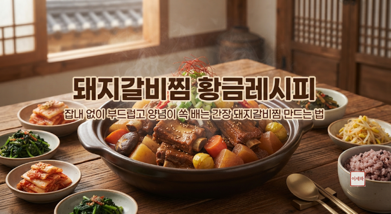 돼지갈비찜 황금레시피잡내 없이 부드럽고 양념이 쏙 배는 간장 돼지갈비찜 만드는 법