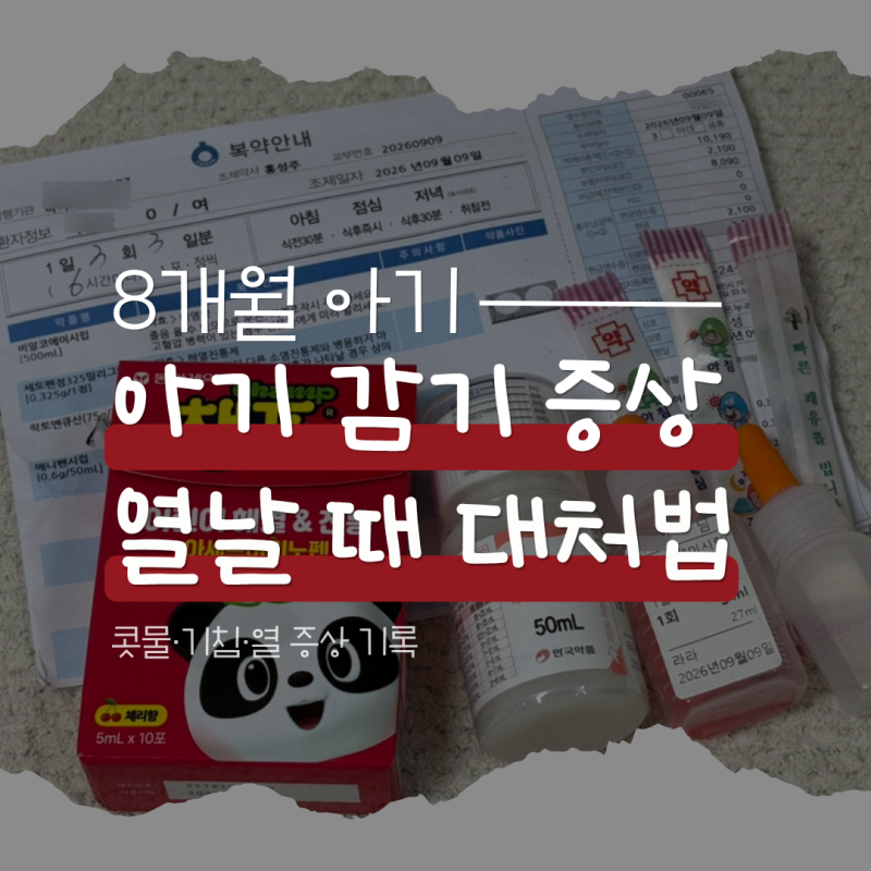 8개월 아기 감기 증상과 열날 때 대처법 (전조증상부터 감기 진행 과정)