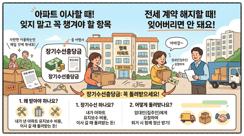 아파트 이사할 때 꼭 신경 써서 받아야 되는 항목 장기수선충당금, 전세 계약 해지할 때 잊어....