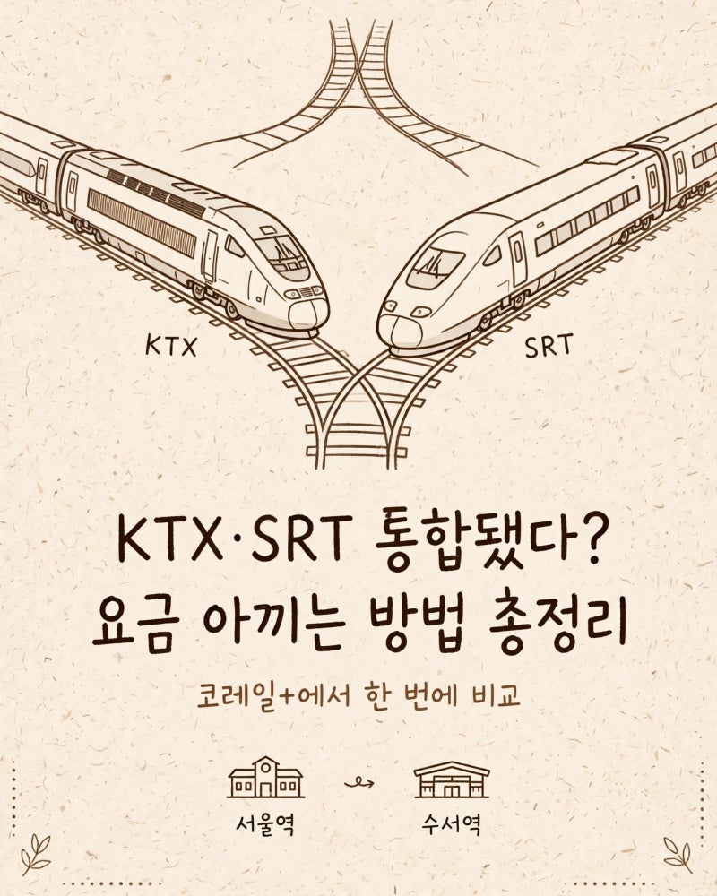 KTX·SRT 통합 후 요금 폭탄 피하는 법｜모르면 손해 보는 기차표 할인·절약 꿀팁 총정리