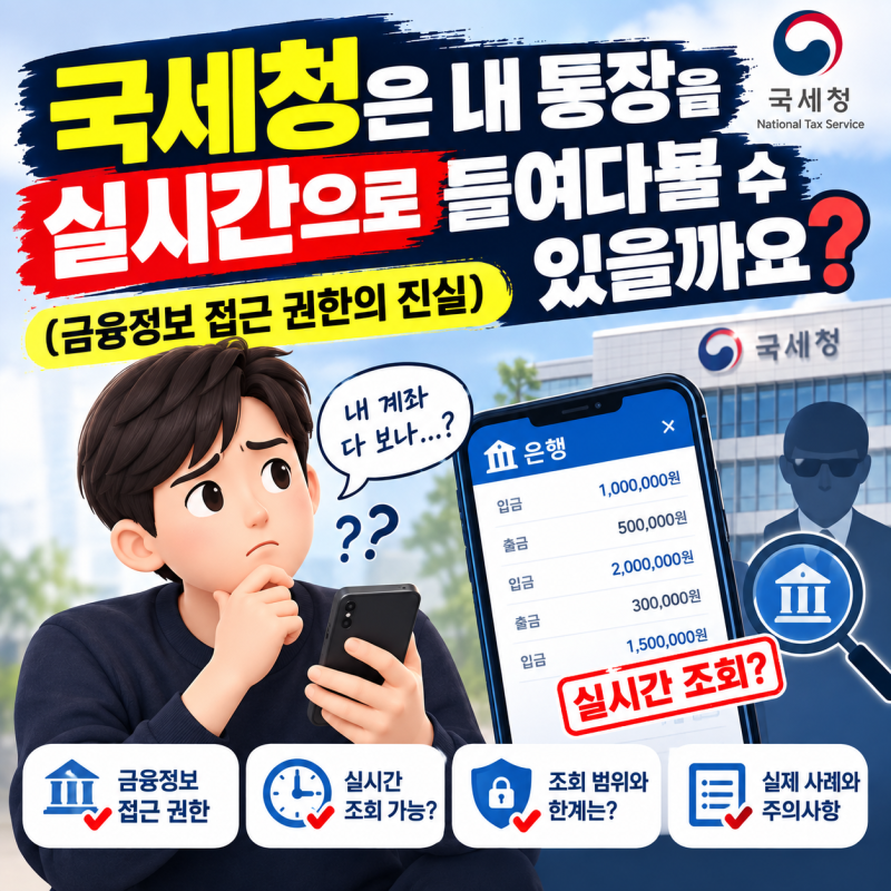 국세청은 내 통장을 실시간으로 들여다볼 수 있을까요? (금융정보 접근 권한의 진실)