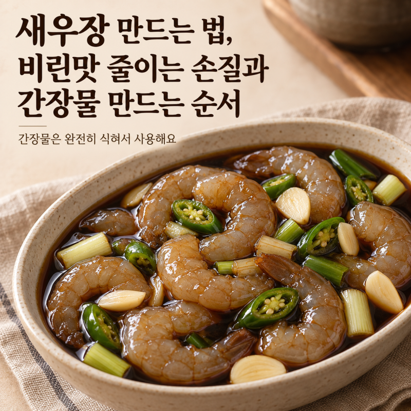 새우장 만드는 법, 비린맛 줄이는 손질과 간장물 만드는 순서
