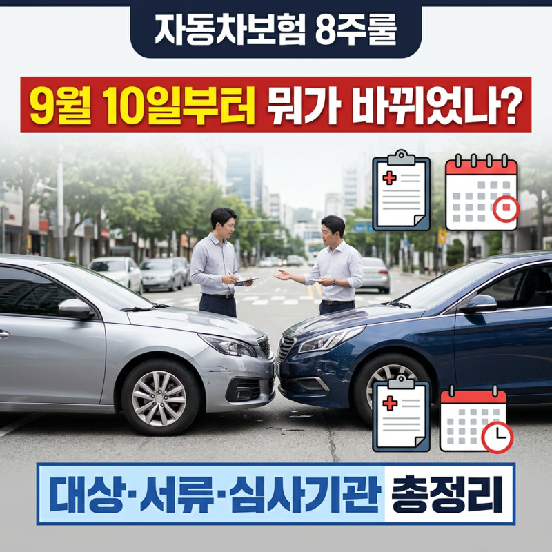 자동차보험 8주룰, 9월 10일부터 뭐가 바뀌었나? 대상·서류·기한 총정리