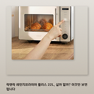 전자레인지, 에어프라이어, 건조, 발효 락앤락 레인지프라이어 플러스 22L, 당신에게 맞을까