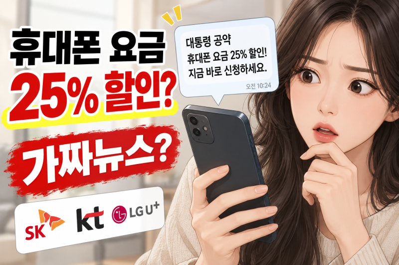 휴대폰 요금 25% 할인 대통령 공약 문자 다시 확산, 선택약정 신청 전 꼭 확인할 내용