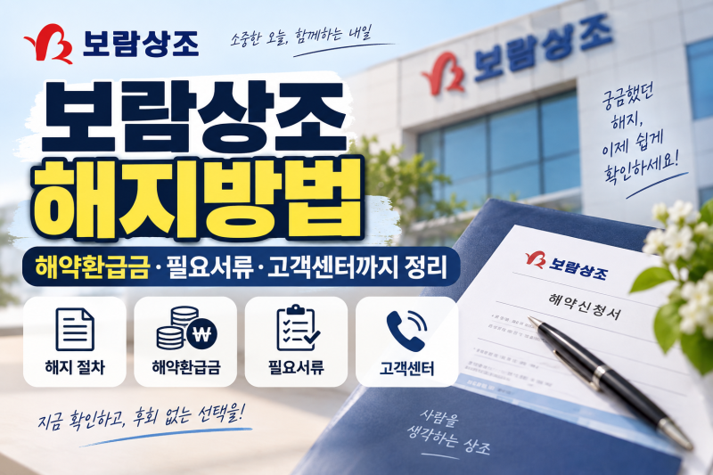 보람상조 해지방법｜해약환급금·필요서류·고객센터까지 정리