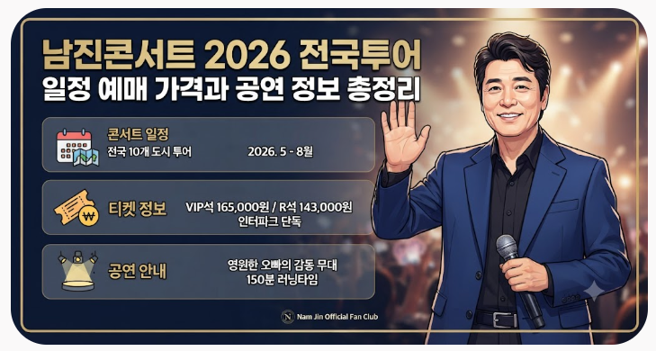 남진콘서트 2026 전국투어 일정 예매 가격과 공연 정보 총정리