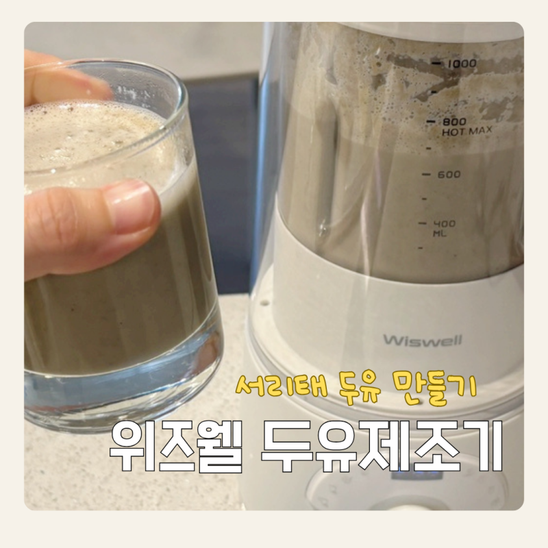위즈웰 두유제조기 추천 서리태콩물 두유 만들기 사용 후기