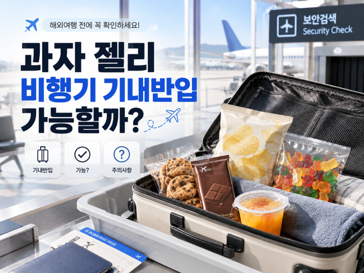 과자 젤리 <b>비행기</b> 기내반입 금지 가능 여부 위탁수화물 총정리