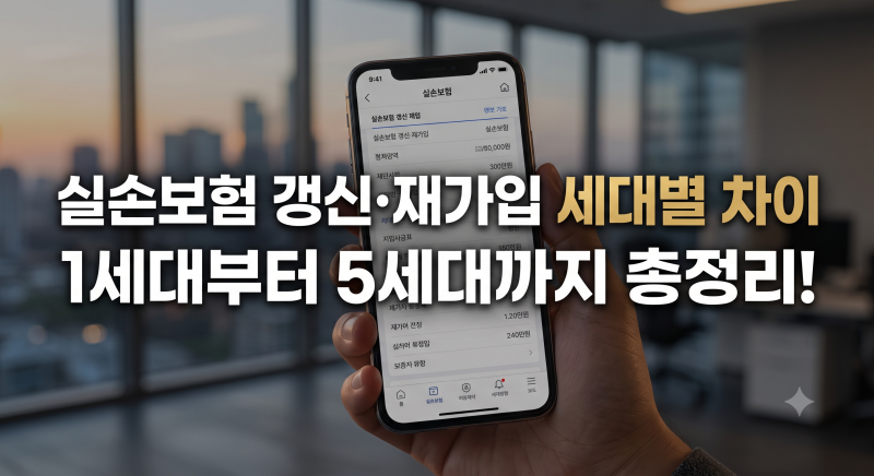실손보험 갱신 주기 세대별 차이 총정리: 1·2세대부터 5세대 재가입 규정까지