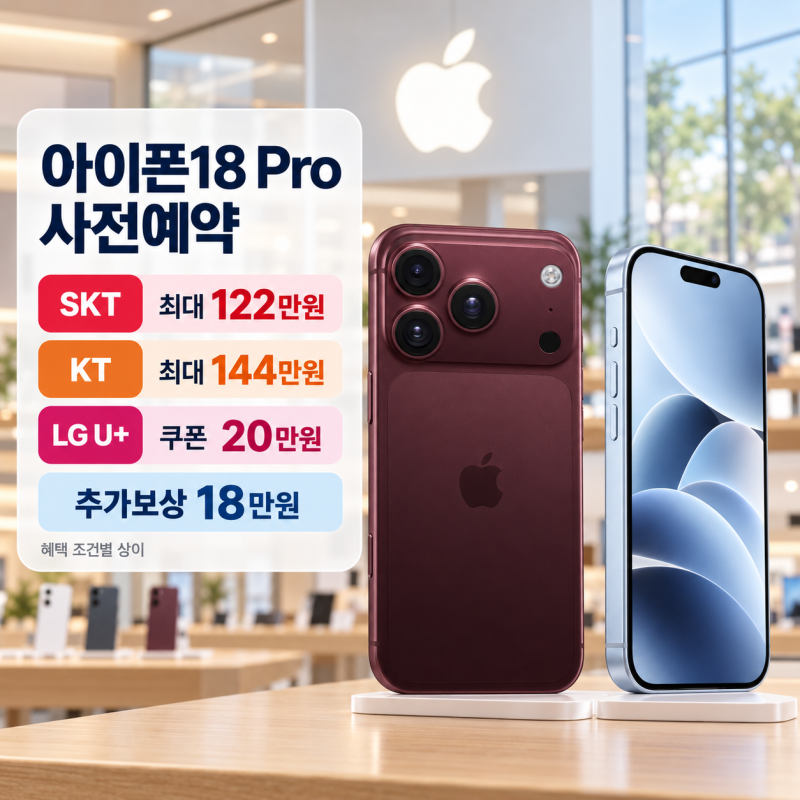 아이폰18 프로 사전예약, 199만원 그대로 사면 손해? 통신 3사 혜택·출시일·배송 비교