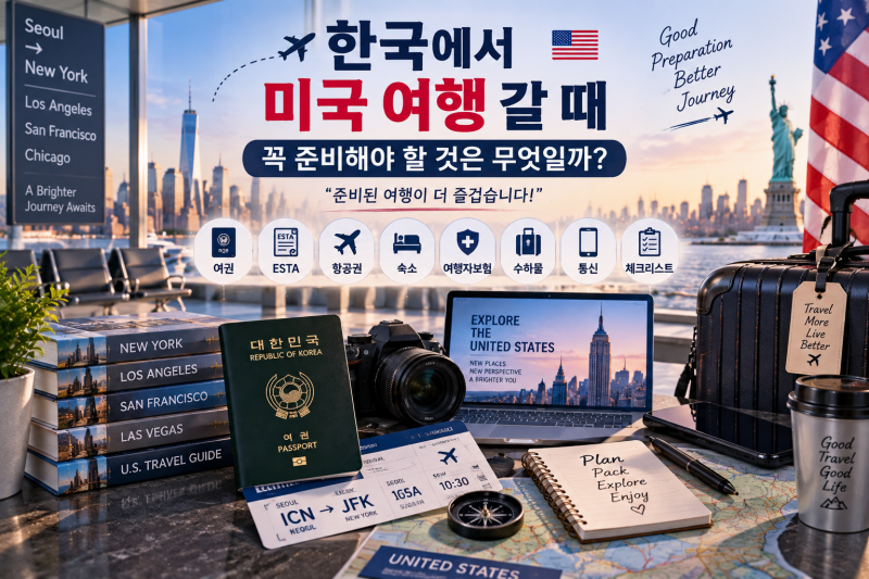 ✈️ 한국에서 미국 여행 갈 때 꼭 준비해야 할 것은 무엇일까?｜미국 여행 준비 체크리스트