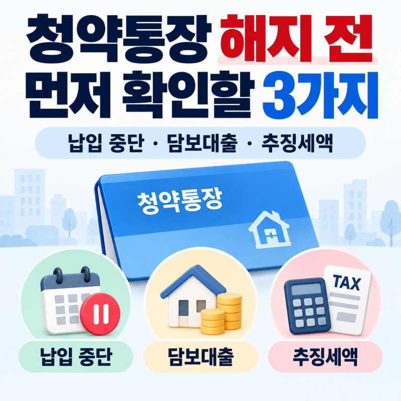 청약통장 해지 4년째 급증, 깨기 전 확인할 것