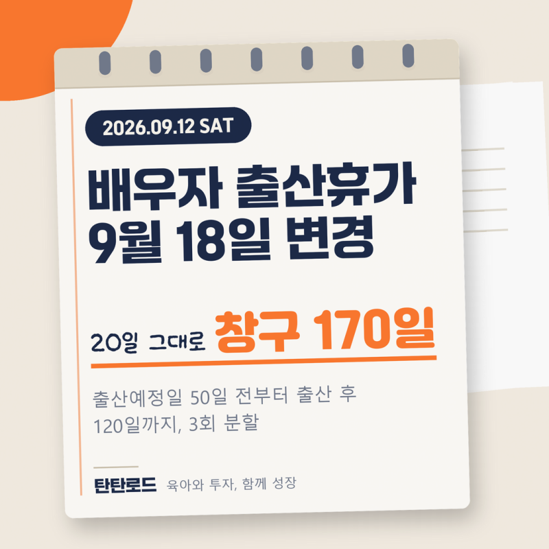 배우자 출산휴가 9월 18일 출산 전에도, 50일 당겨 쓰면 조리원 때 며칠 남나요?