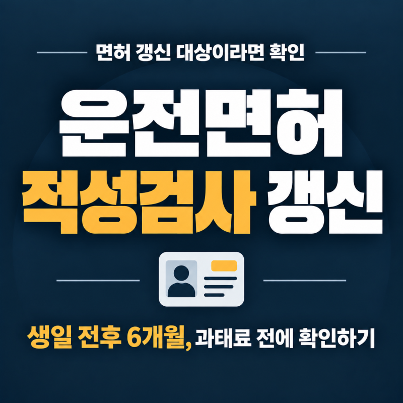 운전면허 적성검사·갱신, 생일 전후 6개월 놓치면 과태료까지
