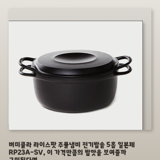 미식가 부모님을 위한 5홉 일본제 RP23A-SV 선택할 때 유의사항