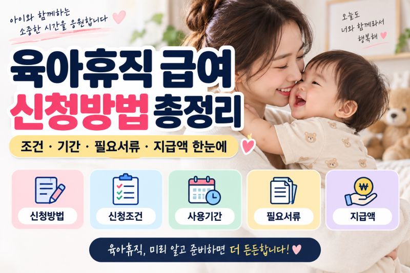 육아휴직 급여 신청방법 총정리｜조건·기간·필요서류·지급액 한눈에