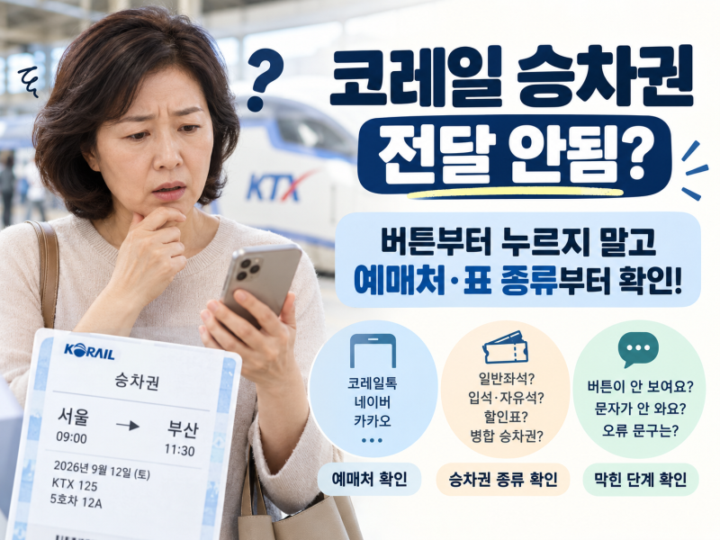 코레일 승차권 전달 안됨? 원인부터 해결까지