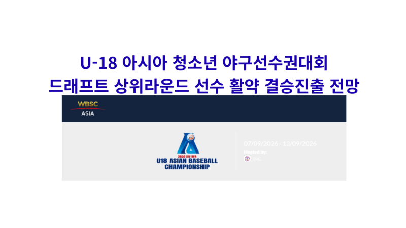 U18 부산고 하현승·경남고 이호민의 신인드래프트 랭킹 분석 및 결승 한일전 리턴매치 전망 (....