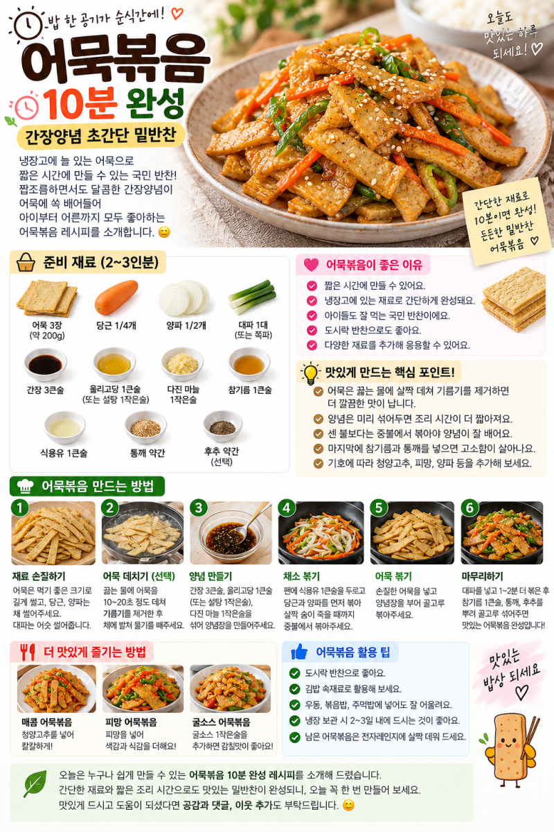 어묵볶음 ｜간장양념 초간단 밑반찬