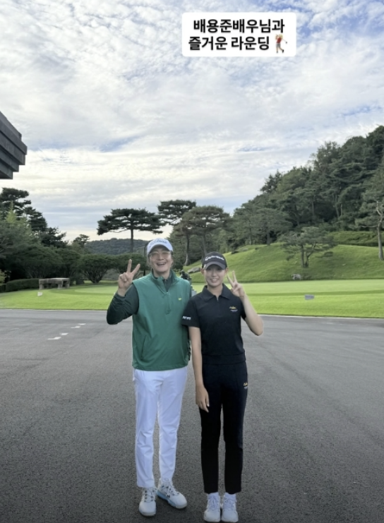 배용준 백발 근황, 14세 장타자 김서아와 골프…15년째 작품 안 하는 이유는?