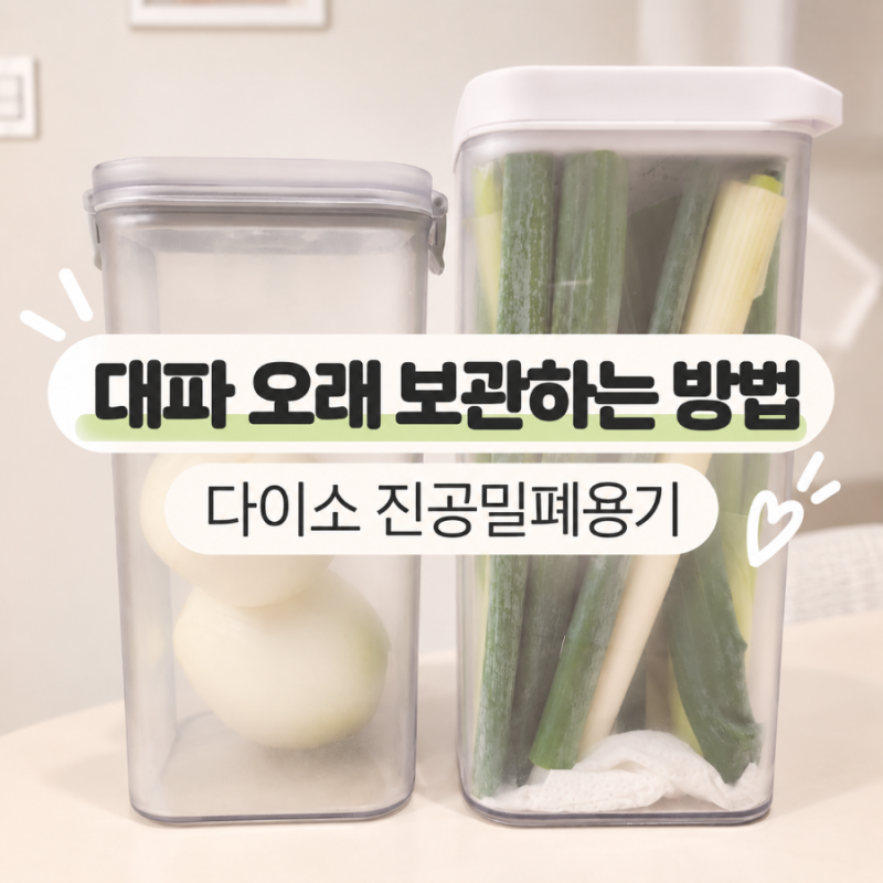 대파 오래 보관하는 방법ㅣ다이소 추천템 진공저장용기 사용 후기