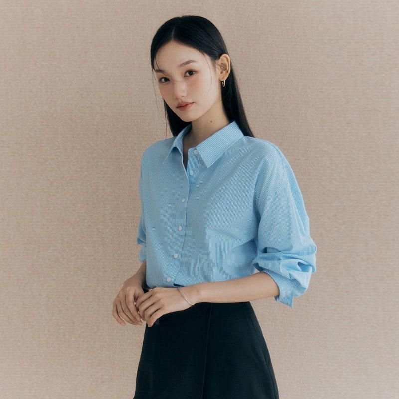 로엠 루즈핏 스트라이프 긴팔 셔츠 RMYWF49R99 직접 써본 솔직 사용기