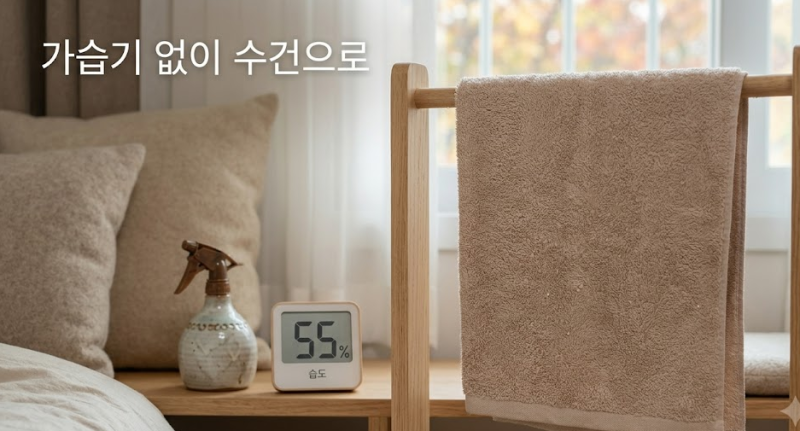 가을 환절기 집안 습도 조절 가습기 없이 수건 활용하는 생활법