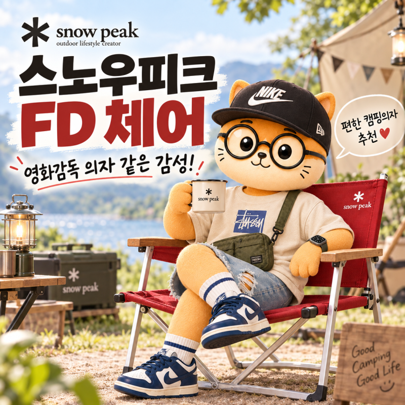 스노우피크 와이드 FD 체어 레드 LV-077RD, 영화감독 의자 같은데 왜 다들 편하다고 할까?