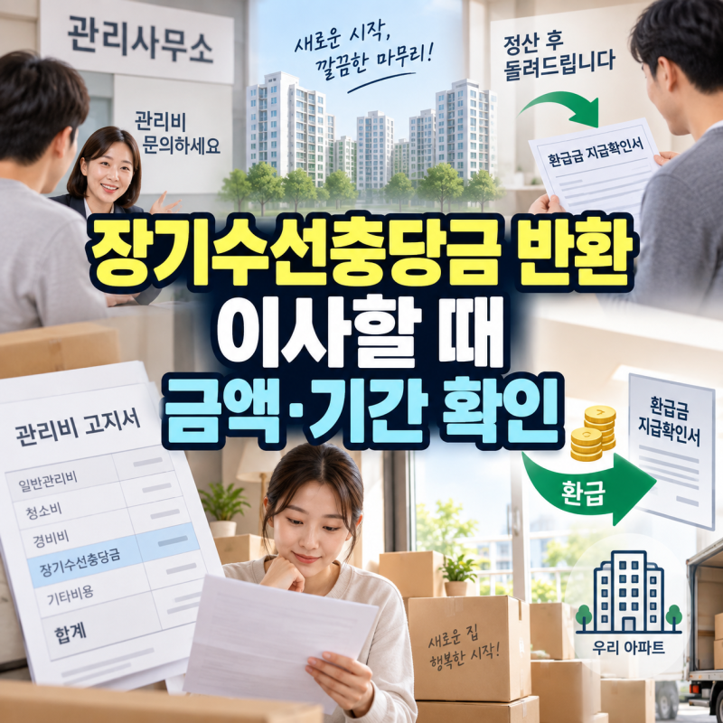 아파트 장기수선충당금 반환｜세입자 이사할 때 반환 금액·기간 확인방법