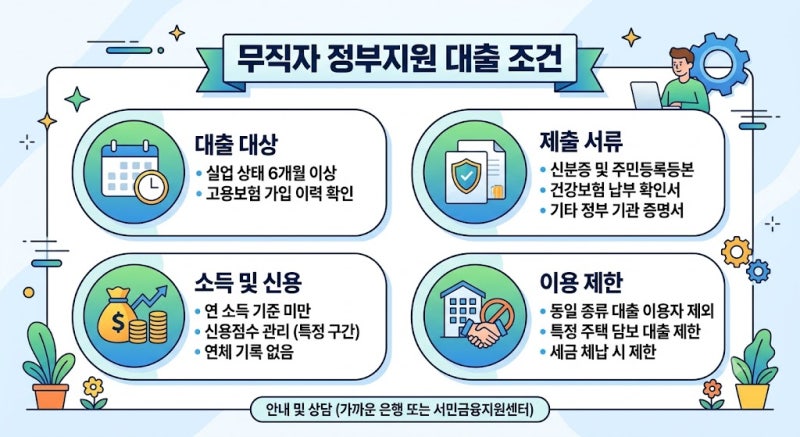 무직자 정부지원 대출 조건