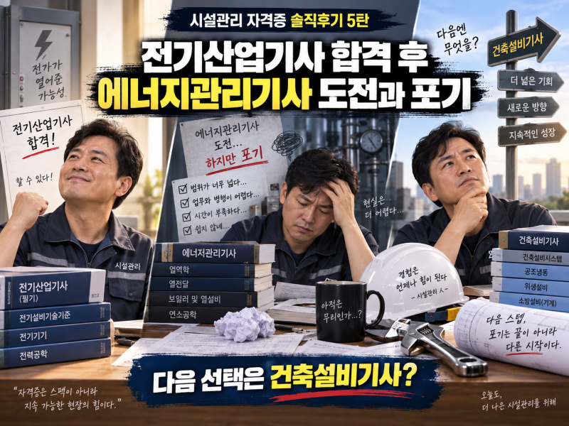 시설관리 자격증 솔직후기 5탄｜전기산업기사 합격 후에도 자격증 공부를 계속한 이유｜에....
