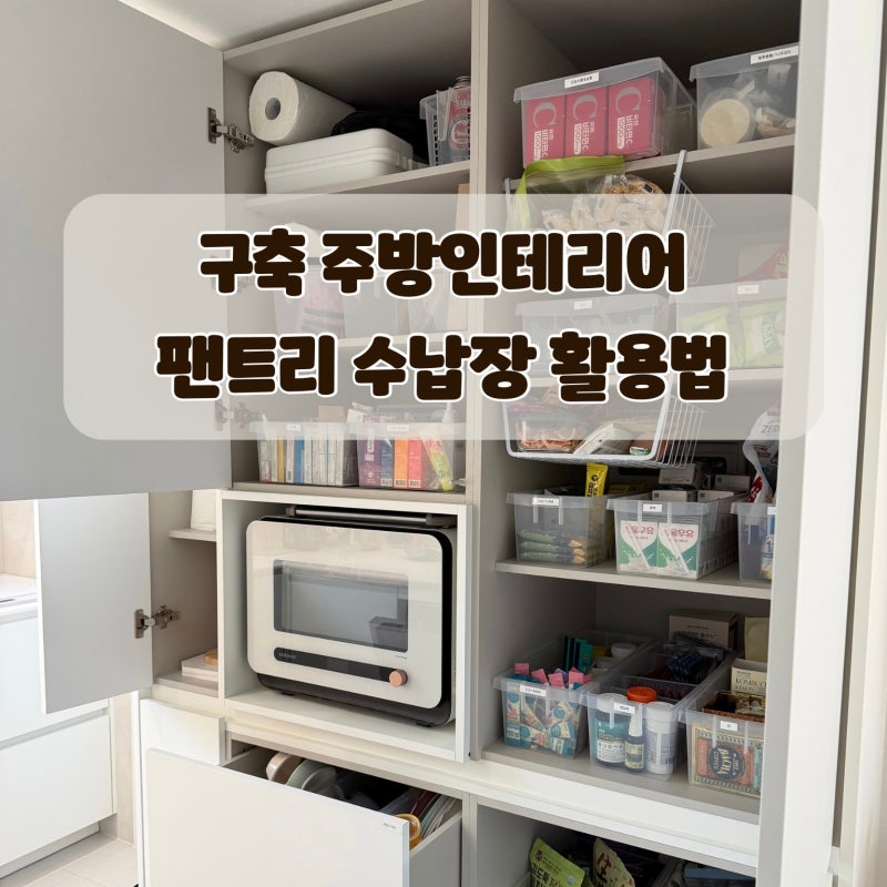 구축 아파트 주방 팬트리 수납장 정리 | 인테리어 시공 후 수납·선반·정리함 사용해서 식재....