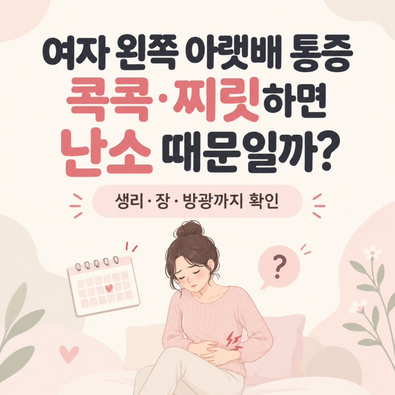여자 왼쪽 아랫배 통증, 콕콕·찌릿하면 난소 때문일까?